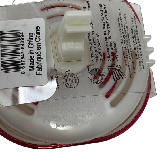 Bath & Body Works Fair Isle Pattern Scentportable Car Freshener Vent Clip Red - Picture 3 of 4